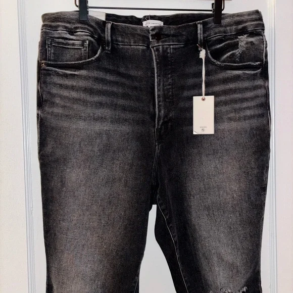 ✨NWT Good American Good Waist Crop Distress Knee - Picture 4 of 11